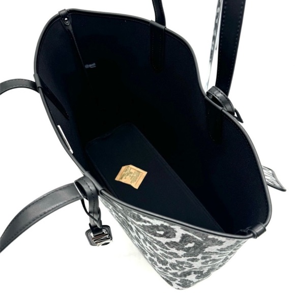 Michael Kors XL East West Tote Bag Leopard Print Black Multi - Picture 8 of 12